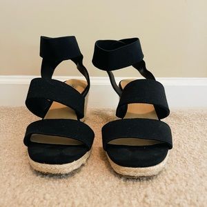 Lucky Brand Black Wedge Espadrilles